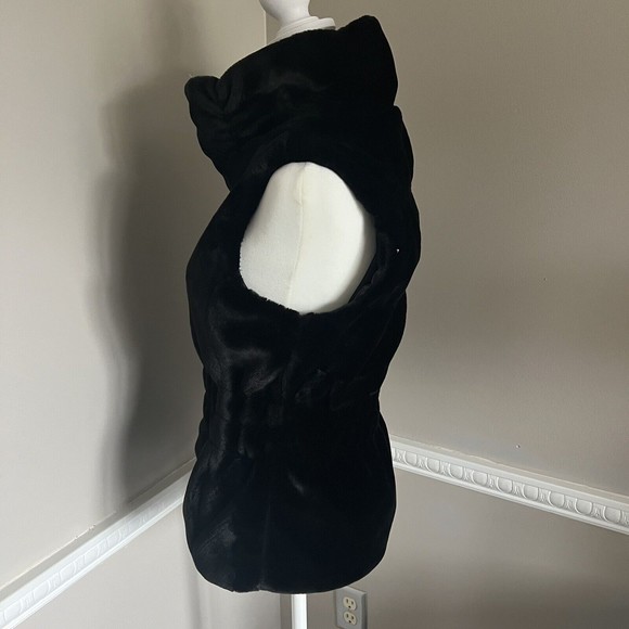 Faux Frenzi By Dena Women’s Vest Faux Fur Zip Up Black Size XL NEW - Picture 4 of 12
